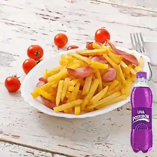 Combo Salchipapa Clásica + Uva Postobon 250 ml