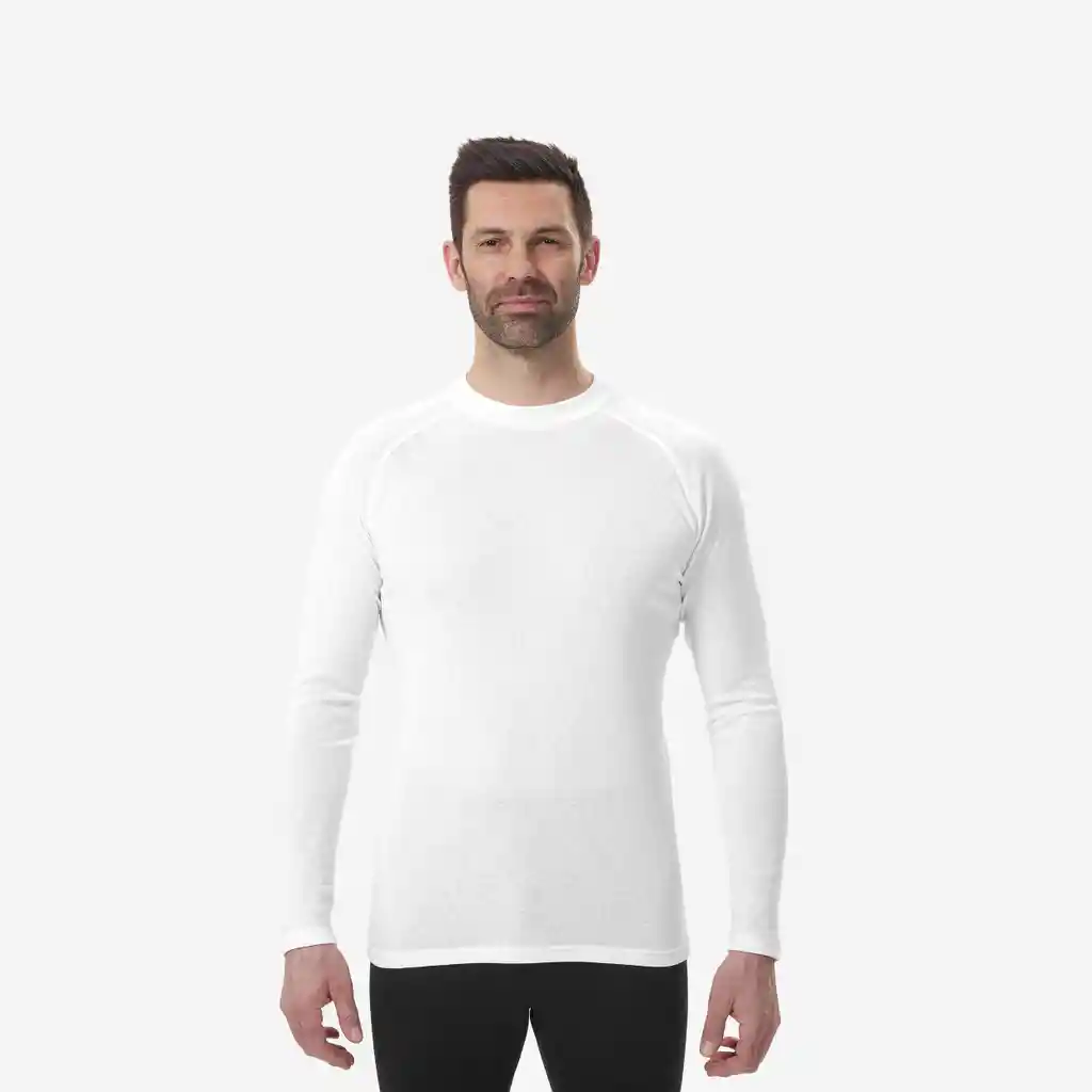 Camiseta Térmica de Esquí Primera Capa Para Hombre Wedze Bl100 - Blanco