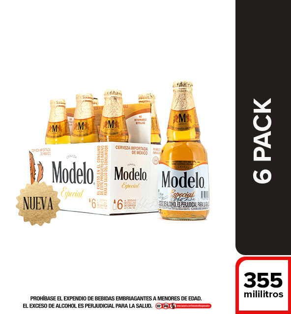 Cerveza Modelo Especial Botella 355 ml X6
