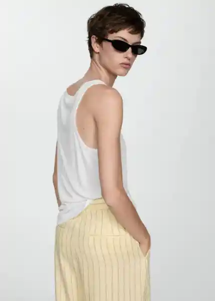 Top Bobar Blanco Talla S Mujer Mango