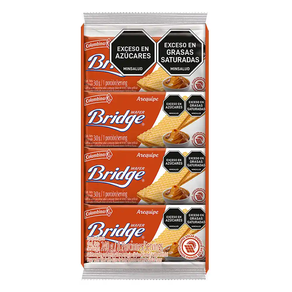 Bridge Galletas Waffer Rellenas con Crema de Arequipe