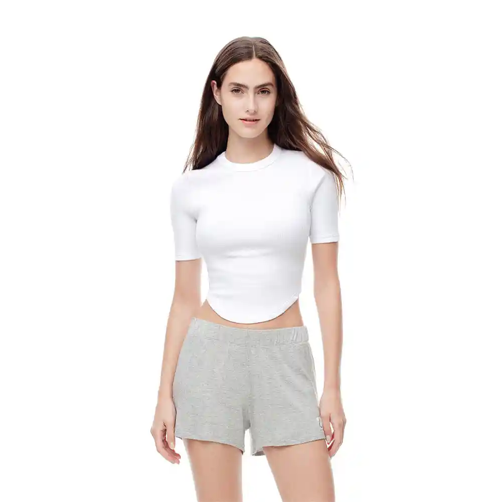 Camiseta Manga Corta en Rib Algodón Femenino Luzi Shirt Gef