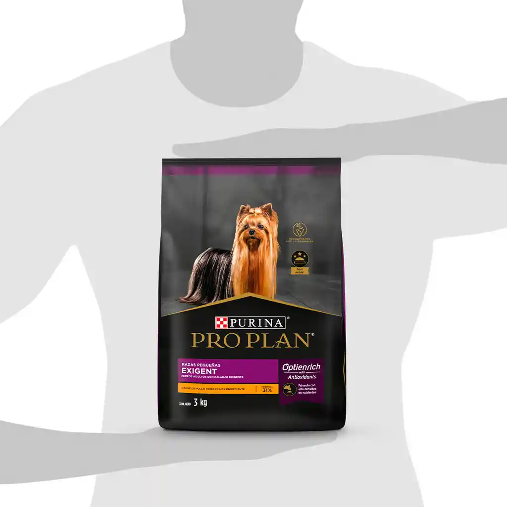 Comida para perros adultos paladares exigentes razas pequeñas Purina Pro Plan x 3 kg