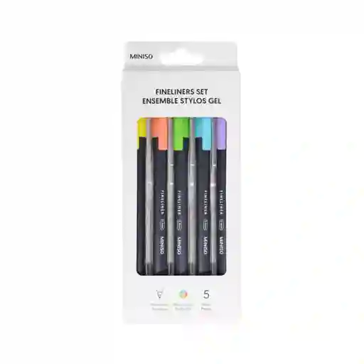 Miniso Set de Esferos de Gel Multicolor 0.4 mm