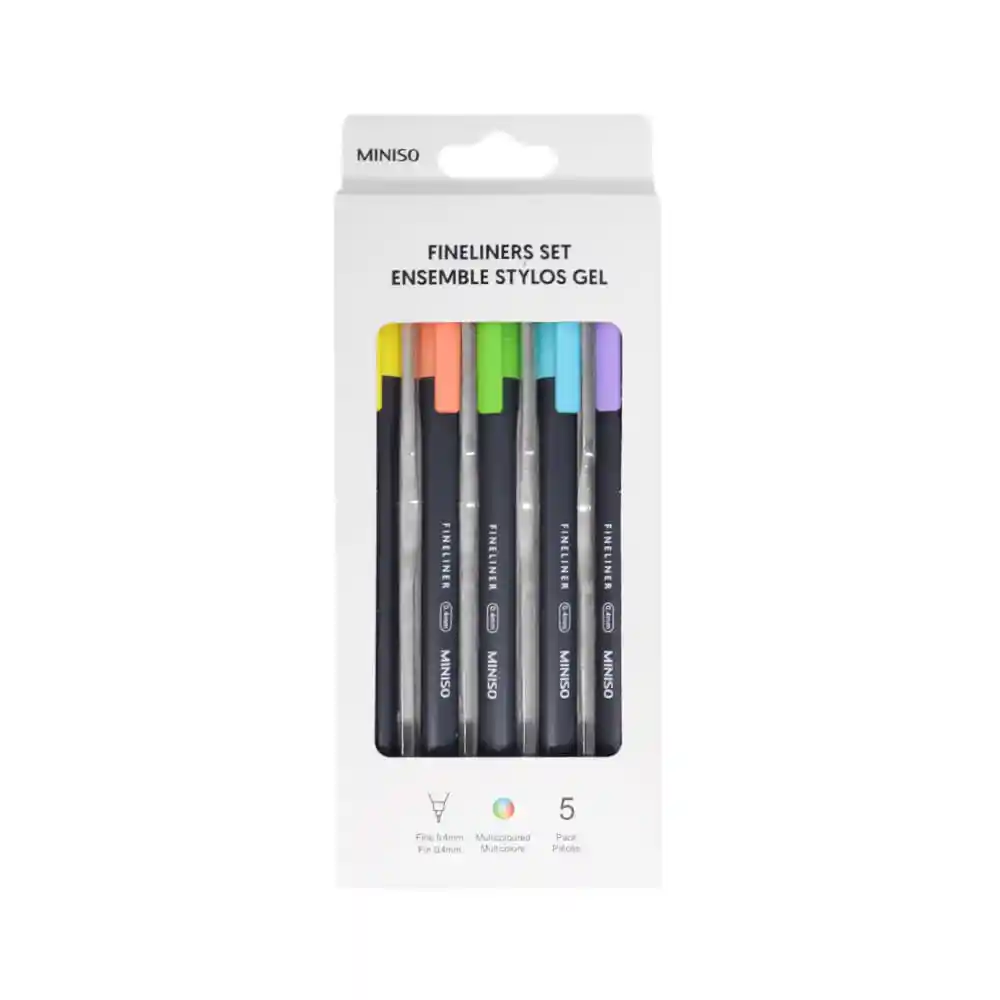 Miniso Set de Esferos de Gel Multicolor 0.4 mm