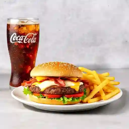 Combo sándwich sencillo + papas + cocaco