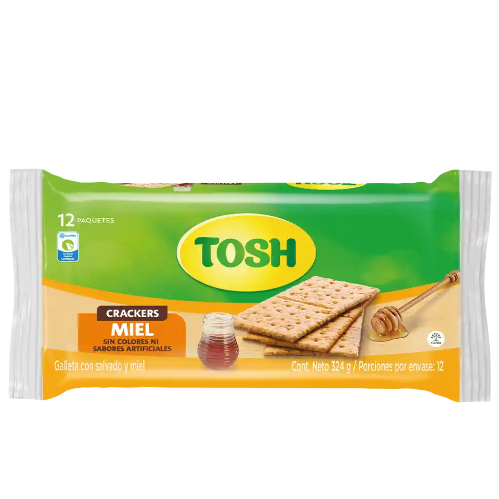 Galleta Tosh Miel Fit Bolsa 12 x 3 x 324 g