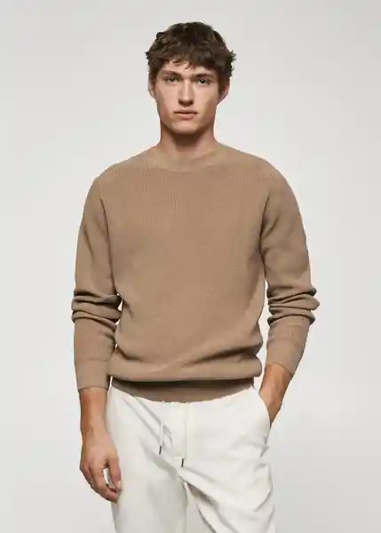 Jersey Cotton Beige Talla S Hombre Mango