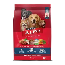 Comida para perros Alpo Adultos con carne,pollo,cereales y vegetales x 8 kg