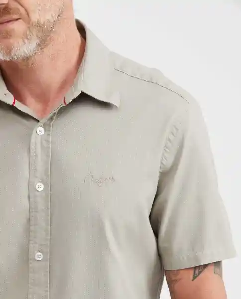 Camisa Manga Corta Slim Fit Gris Laurel Medio Talla S Chevignon