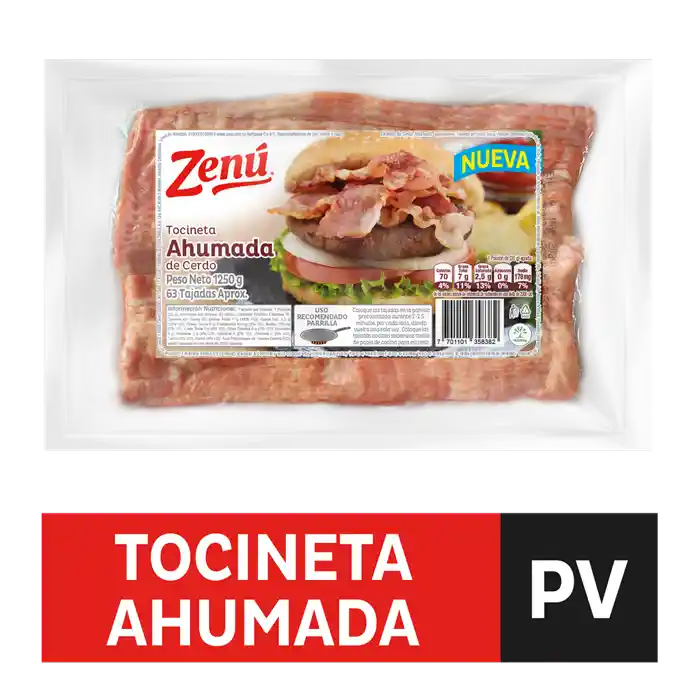 Zenú Tocineta Ahumada x 63 Unidades