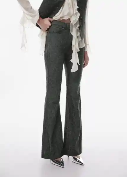 Pantalón Espy Gris Talla 32 Mujer Mango