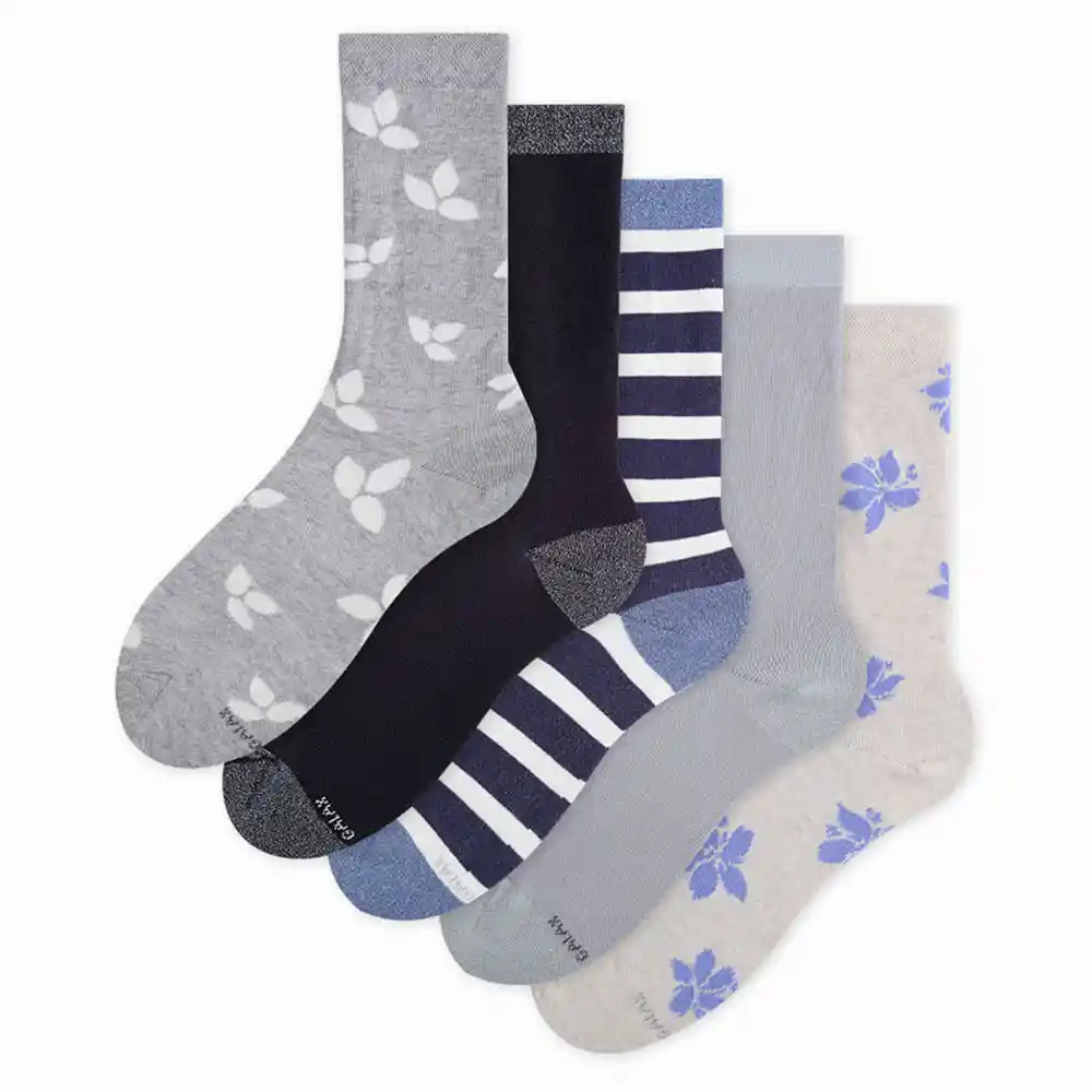 Medias Casuales Largo Tradicional Femenino Margarita Bordada X5 Galax Talla 9-11