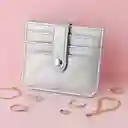 Tarjetero Con Líneas Bordadas Plata Serie Miniso