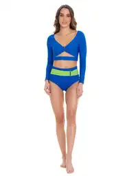 Top Manga Larga M-azul