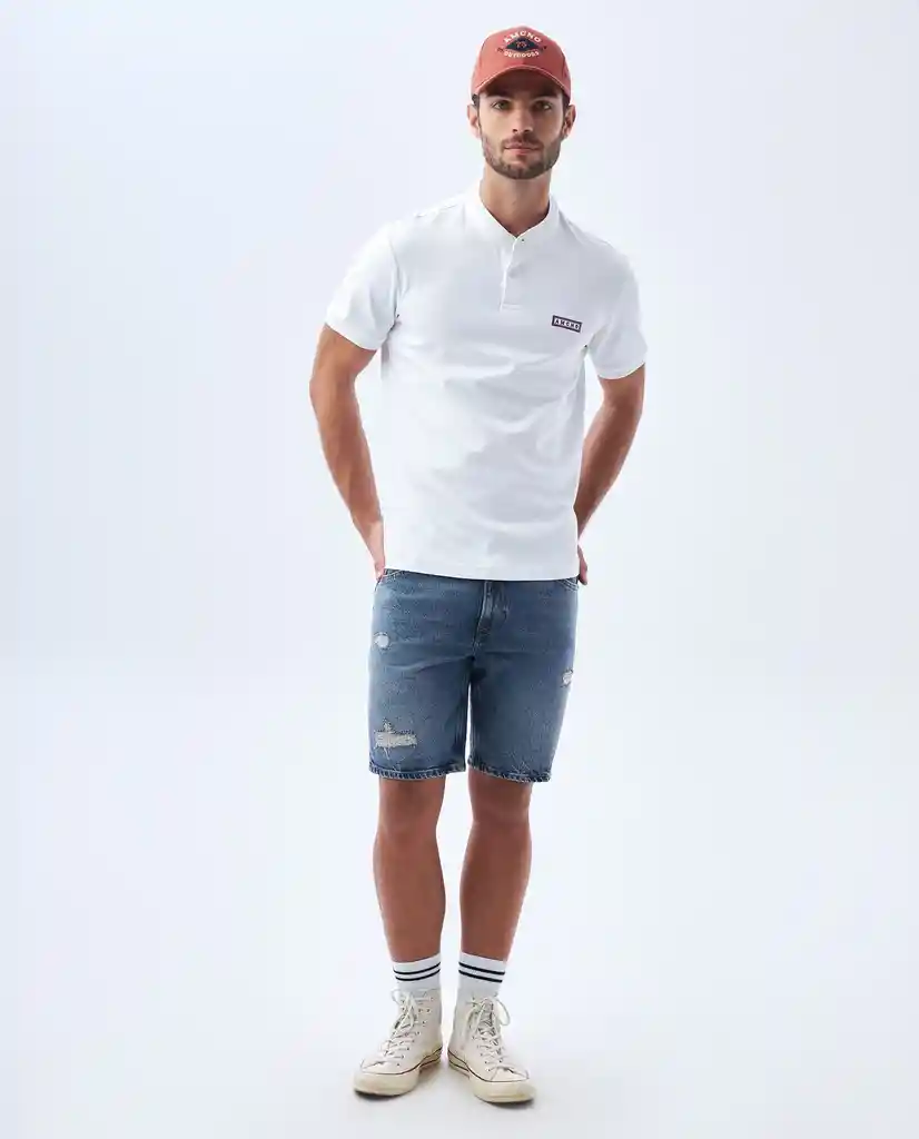Camiseta Polo Hombre Blanco Talla S 802F001 Americanino
