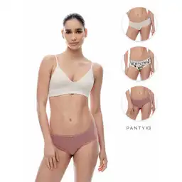 Panty de Tiro Medio en Algodón Femenino Lemin X3 Gef