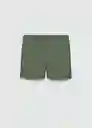 Short Bañador Liso Khaki Talla M Hombre Mango