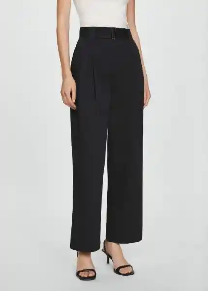 Pantalón Myriam Negro Talla 38 Mujer Mango