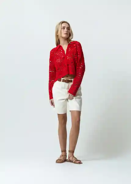Saco Tejido Mujer Rojo Adrenalina Medio Talla S 482G037 Naf Naf
