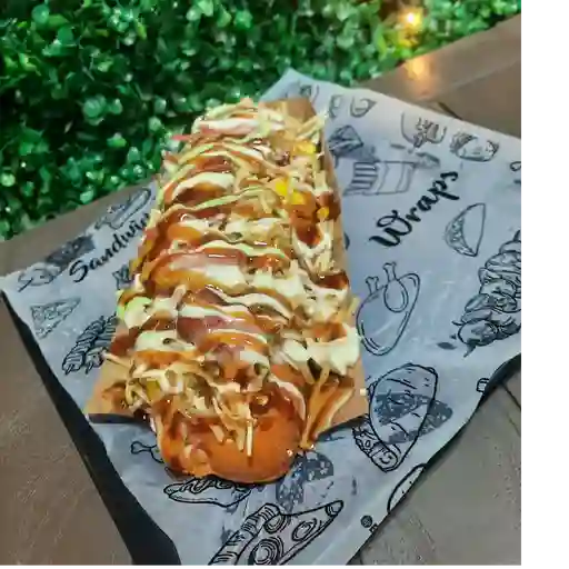 Perro americano+papas+gaseosa