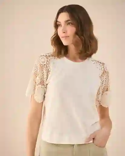 Camiseta Beige Arena Claro Talla M 601G201 Esprit