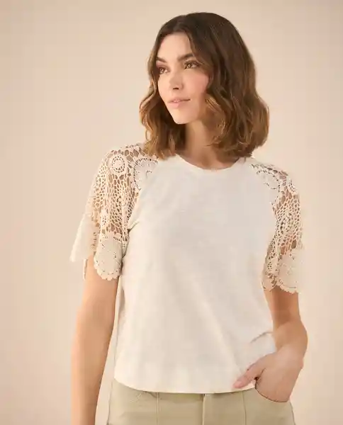 Camiseta Beige Arena Claro Talla M 601G201 Esprit