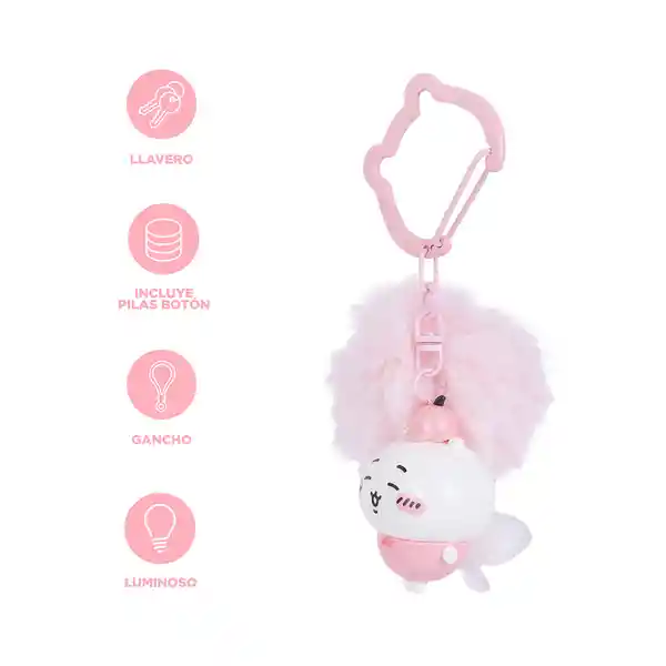 Llavero Serie Chiikawa Elf Light Pendant Rosa Claro Miniso