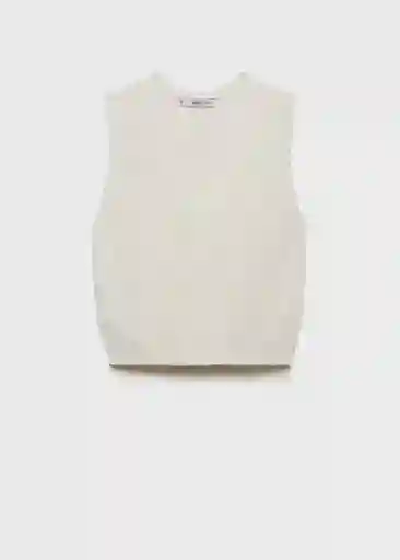 Chaleco Paloma Blanco Talla S Mujer Mango