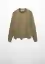 Buzo Sudadera Pique Khaki Talla S Mujer Mango