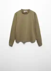 Buzo Sudadera Pique Khaki Talla S Mujer Mango