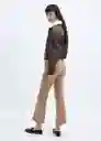 Pantalón Emily Camel Talla 36 Mujer Mango