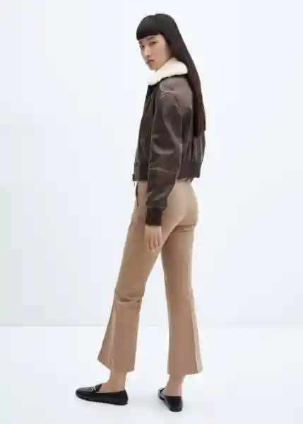 Pantalón Emily Camel Talla 36 Mujer Mango