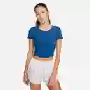 Nike Camiseta One Fitted Top Azul Para Mujer Talla XS