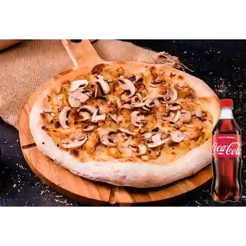 Combo Pizza de Pollo c/ Champiñón +Cocacola Orig 500ml