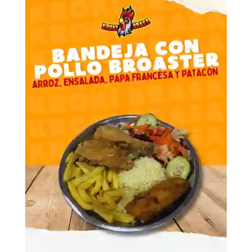 Bandeja con Pollo Broaster