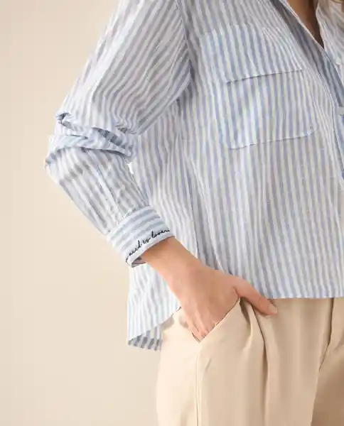 Camisa Azul Apacible Medio Talla XS 613G052 Esprit