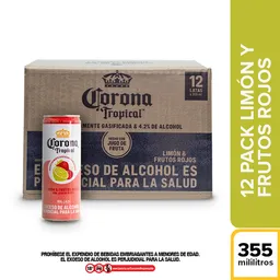 Corona Pack Cerveza Tropical Limón y Frutos Rojos