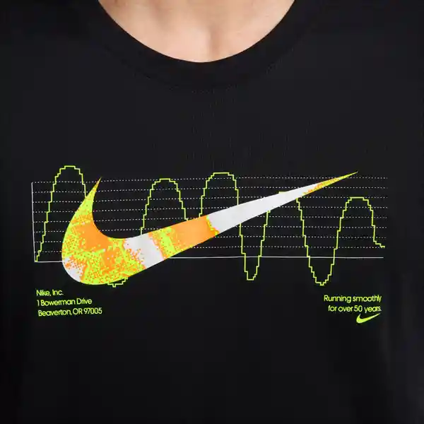 Nike Camiseta M Df Tee Iykyk Run Su24 Para Hombre Negro Talla M