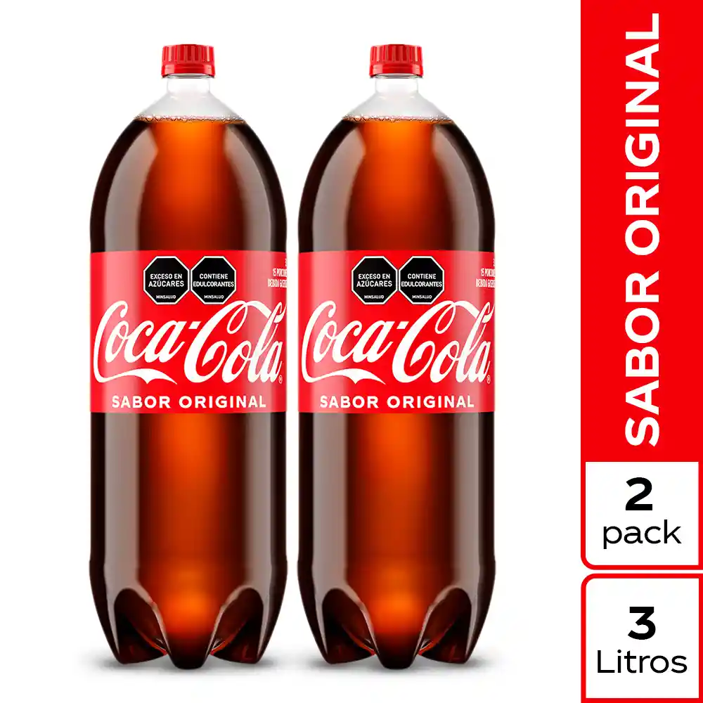 Gaseosa Coca-Cola Sabor Original 3L X 2Unds