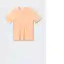 Camiseta Logohe-H Peach Talla S Hombre Mango