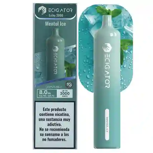 Ecigator Vapeador Mentol Ice 3000 Puffs 5%