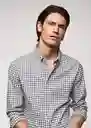 Camisa Vichy Gris Talla M Hombre Mango