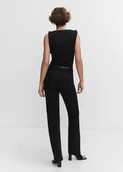 Top Hame Negro Talla XS Mujer Mango