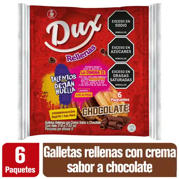 Dux Galleta Rellena con Crema Sabor Chocolate