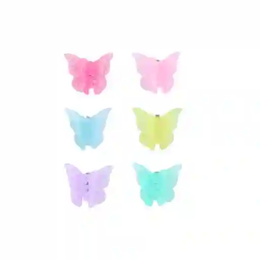 Set Pinzas Para Cabello Serie Colorful Butterfly Glitter Miniso