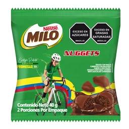 Milo Nugget Trozos Con Malta Cubiertos Sabor Chocolate 40 g