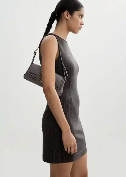 Vestido Dipla Gris Talla 18 Mujer Mango