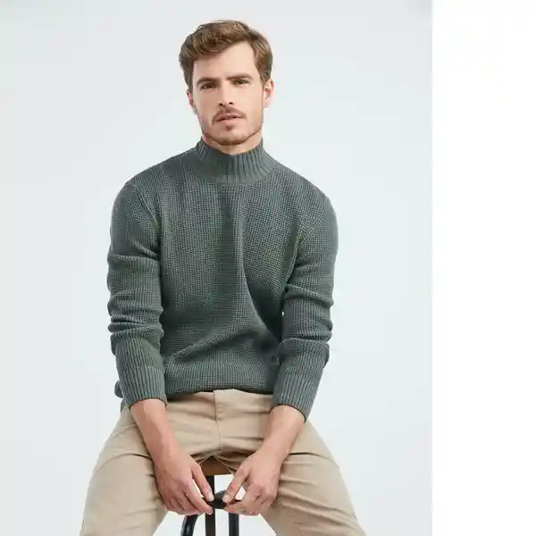 Suéter Turtleneck Hombre Verde Medio Talla L Chevignon