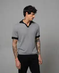 Camisa Tipo Polo Hombre Negro Talla L 192G000 Rifle